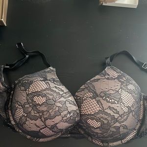 Victoria Secret BIOFIT DEMI UPLIFT 34DD Black and Tan lace bra